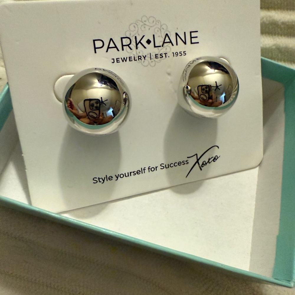Park Lane Shiny Silver Sphere Earrings